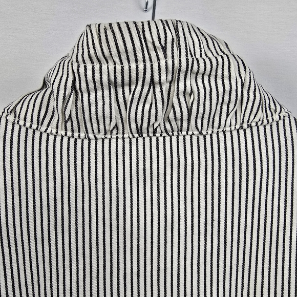 Dressbarn Stripe Live a Little Zip Up Jacket Size XL Black Off White - Picture 11 of 12